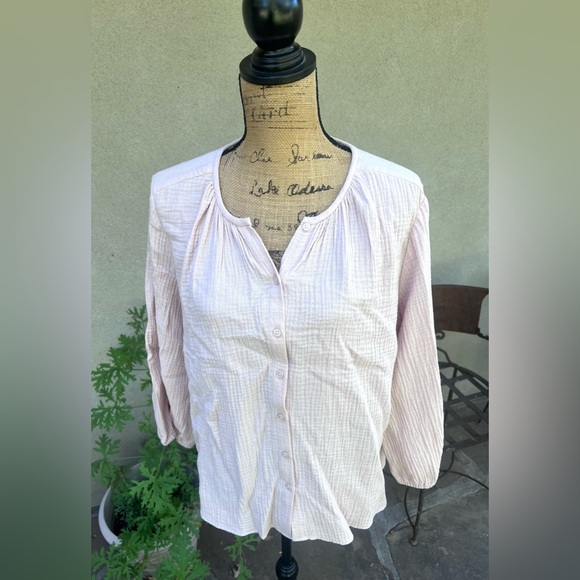 NWT Ann Taylor oversize button up cotton tunic blouse - Picture 1 of 8